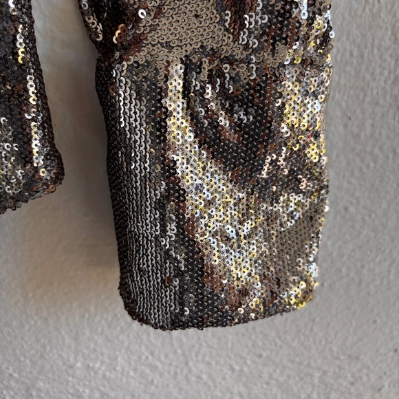 Zara Festive Days Silver Sequence Top Size Medium - Picture 6 of 9